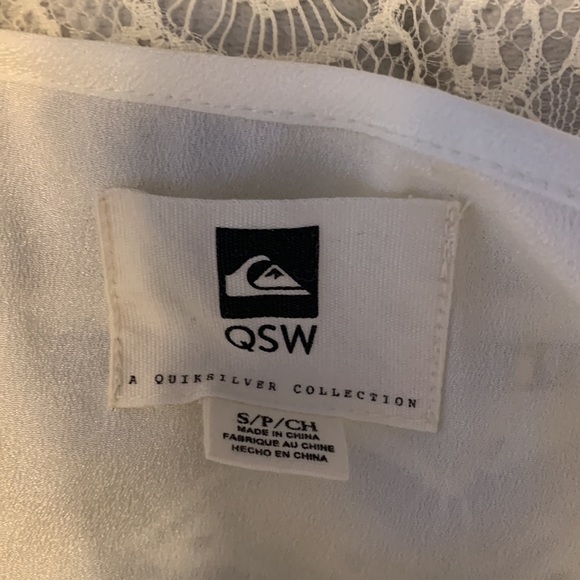 QUIKSILVER lace over blouse and cami set ivory cream size small delicate dainty - Picture 8 of 8